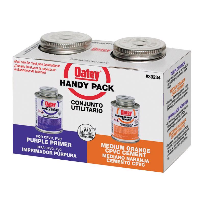B & K - Oatey Handy Pack Orange Primer and Cement For CPVC/PVC 4 oz - Case of 12