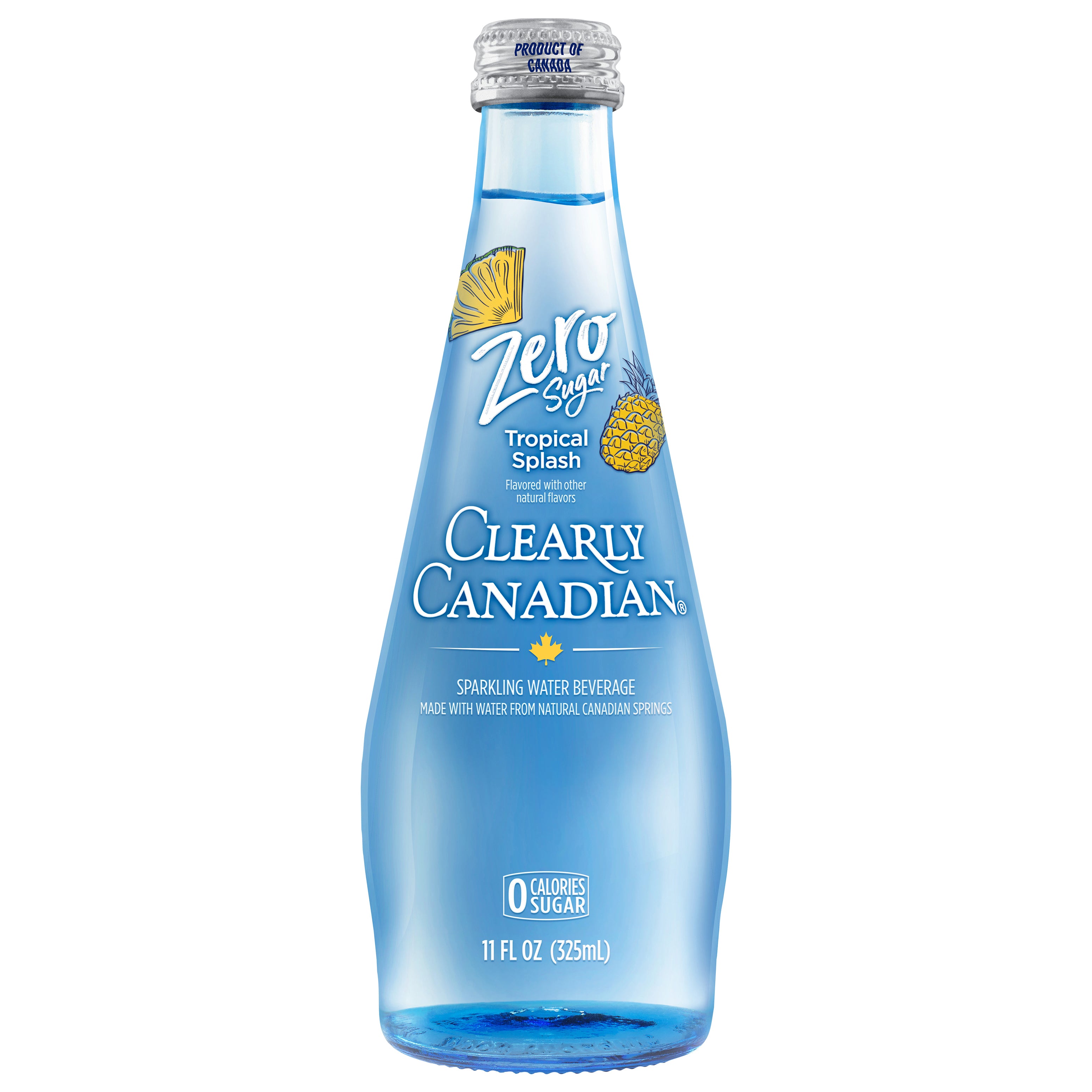 Clearly Canadian Zero Sugar Tropical Splash Water Beverage 11 Fl Oz Bottle - Case of 12