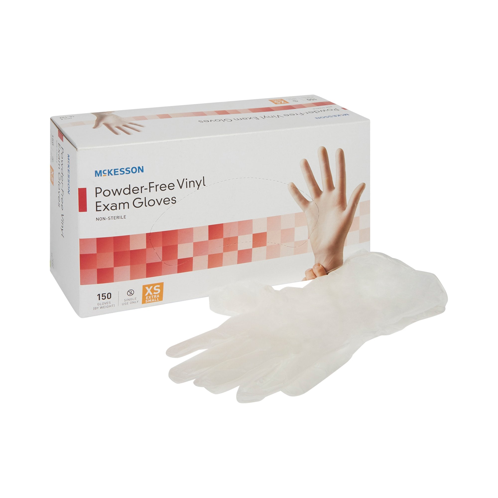McKesson Brand - Exam Glove McKesson X-Small NonSterile Vinyl Standard Cuff Length Smooth Clear Not Rated [150/BX]