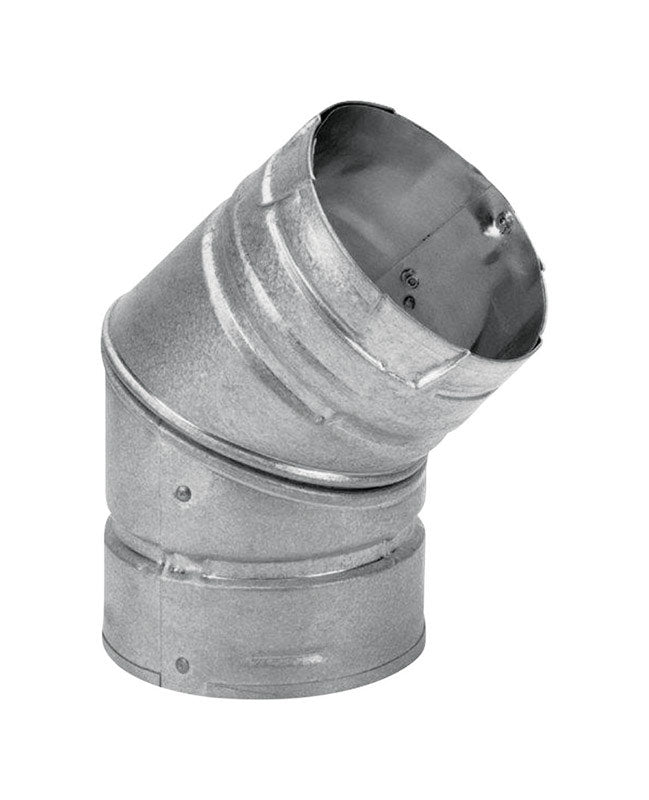 B & K - DuraVent 4 in. D X 4 in. D 45 deg Galvanized Steel Stove Pipe Elbow