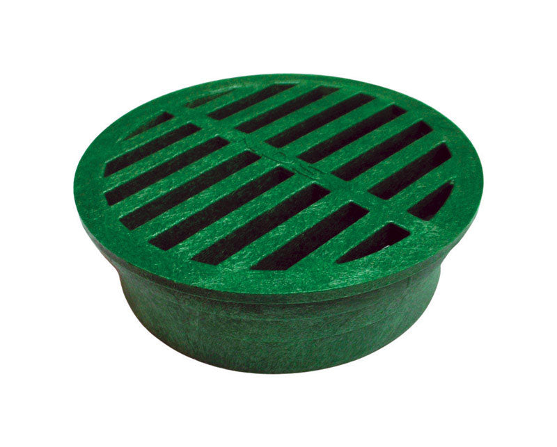 B & K - NDS 4 in. Green Round Polyethylene Drain Grate