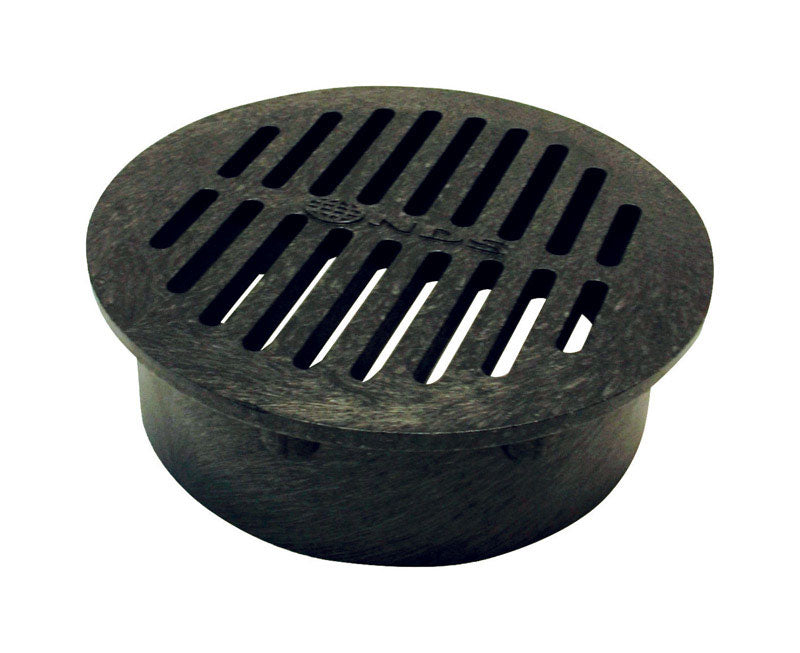 B & K - NDS 6 in. Black Round Polyethylene Drain Grate