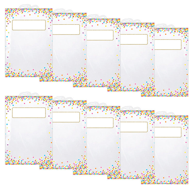 ASHLEY PRODUCTIONS - Hanging Confetti Pattern Storage/Book Bag, 11" x 16", 5 Per Pack, 2 Packs