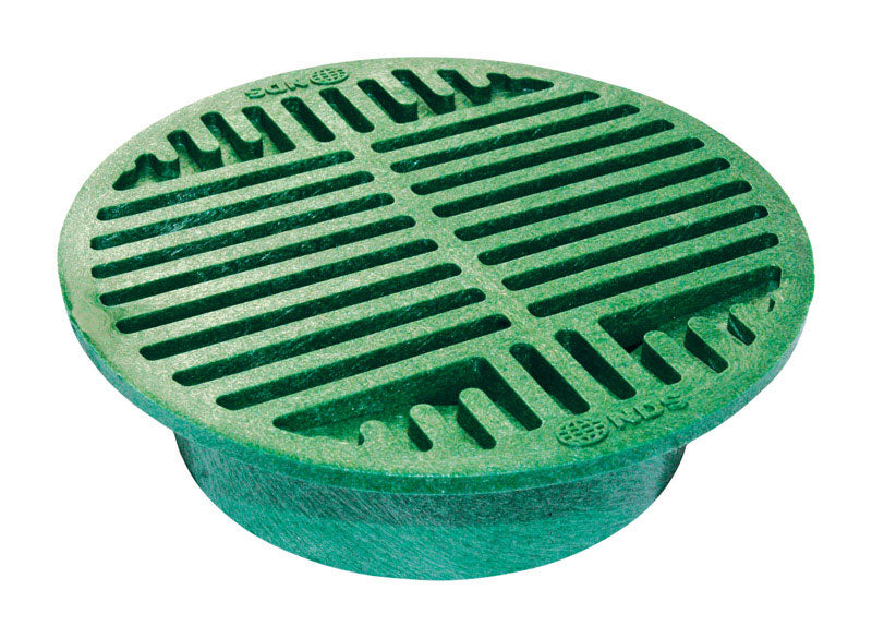 B & K - NDS 8 in. Green Round Polyolefin Drain Grate