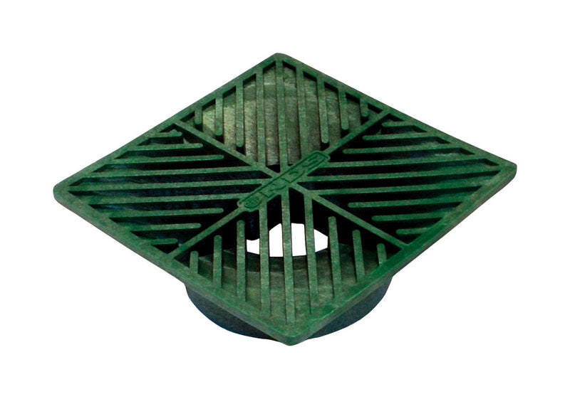 B & K - NDS 6 in. Green Square Polyethylene Drain Grate