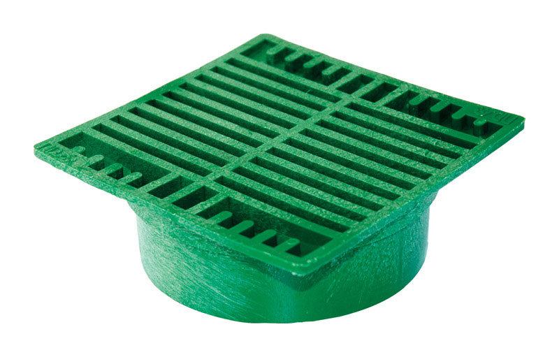 B & K - NDS 7 in. Green Square Polyolefin Drain Grate