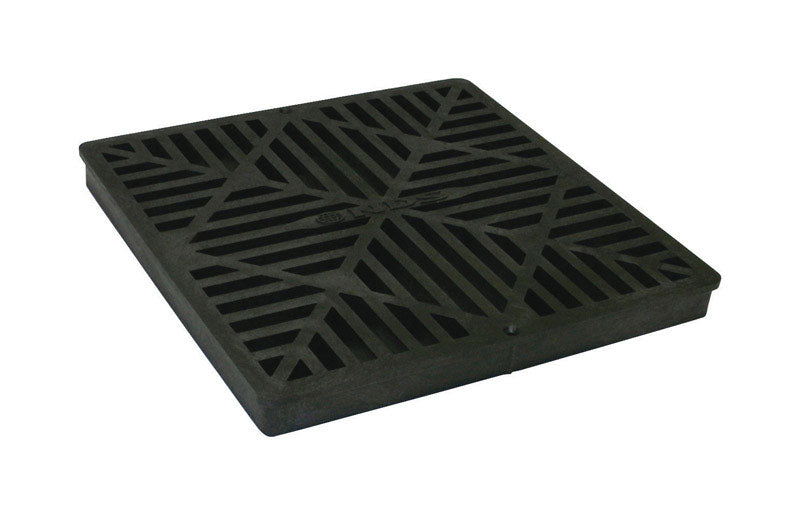 B & K - NDS 12 in. Black Square Polyolefin Drain Grate [1211]