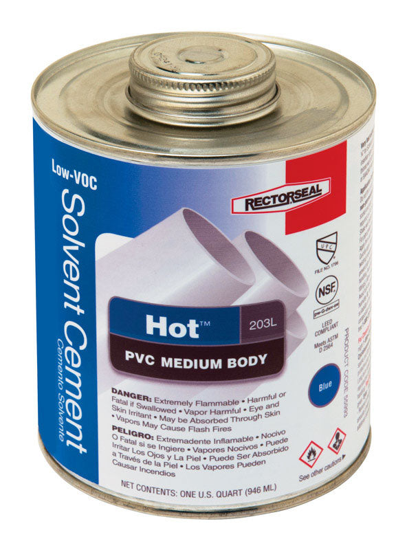 KEENEY MANUFACTURING - Rectorseal Hot Blue Solvent Cement For PVC 32 oz