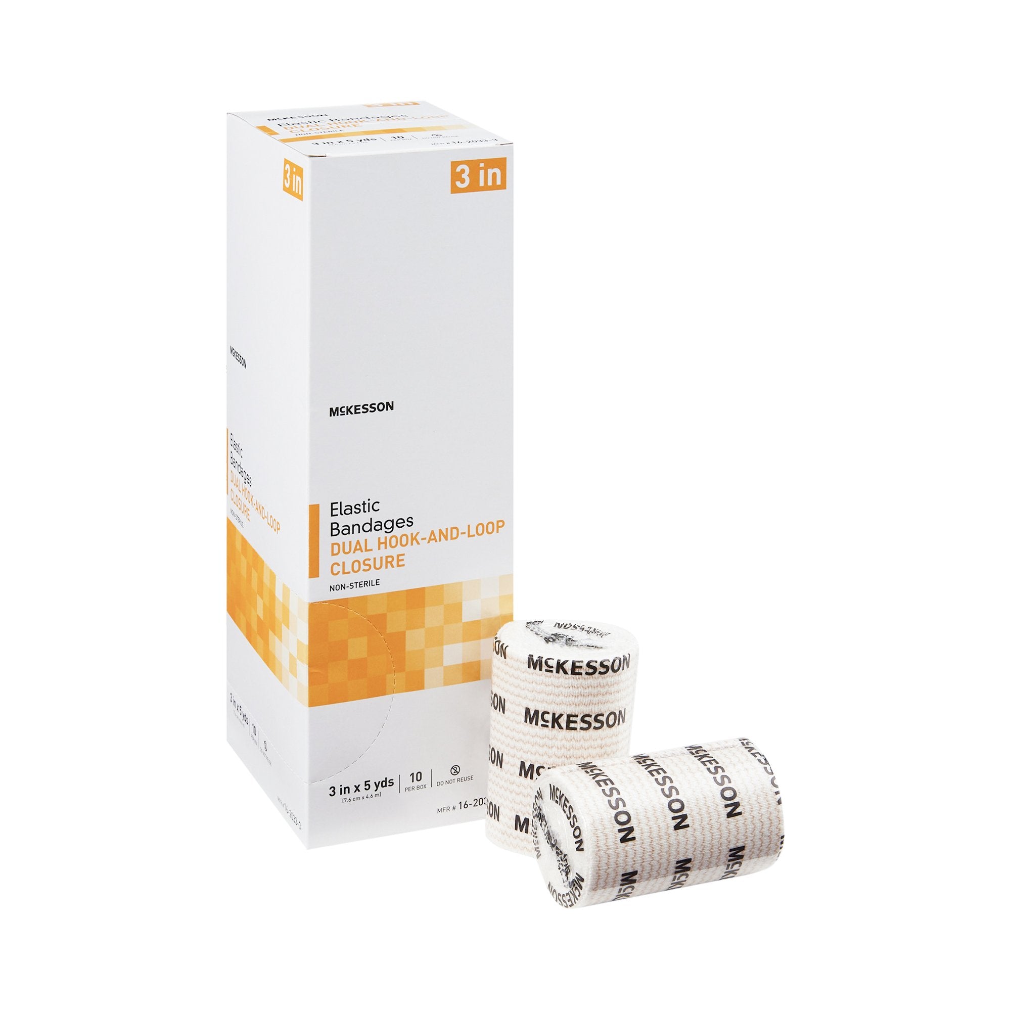 McKesson Brand - Elastic Bandage McKesson 3 Inch X 5 Yard Double Hook and Loop Closure Tan NonSterile Standard Compression [50/CS]