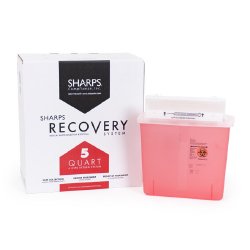 Sharps Compliance - Mailback Sharps Container Sharps Recovery System™ Translucent Red Base 12-1/4 L X 4-3/4 W X 10-1/2 H Inch Horizontal Entry 1.35 Gallon [1/EA]