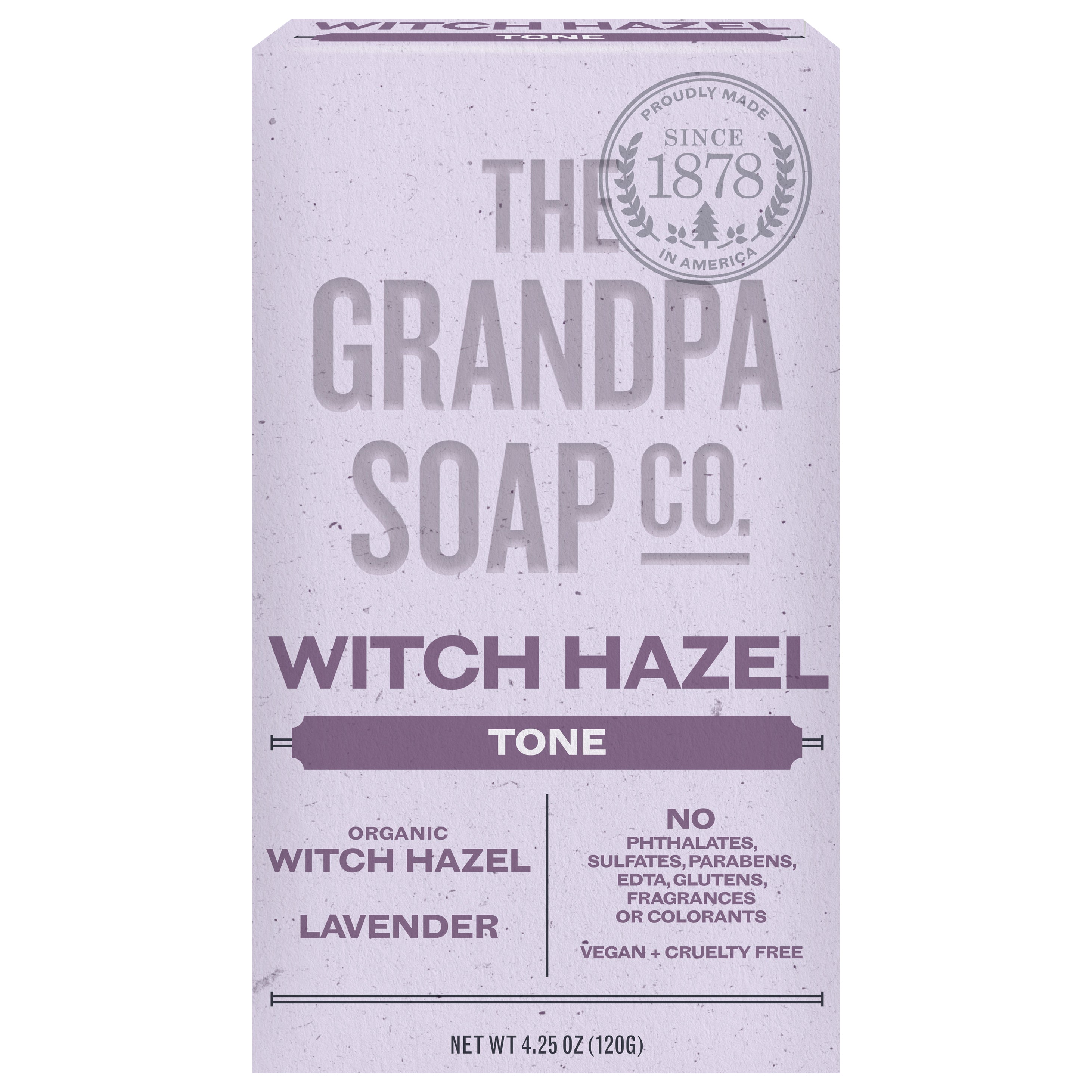 The Grandpa Soap Co. Organic Tone Witch Hazel/Lavender Soap 4.25 oz - Case of 1