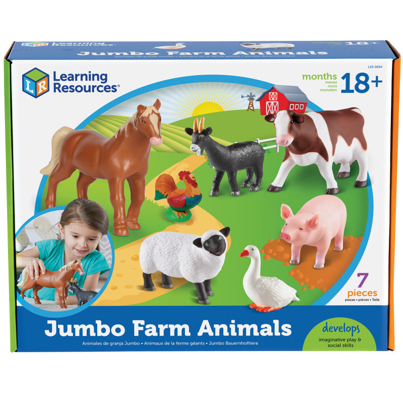 LEARNING RESOURCES - Jumbo Farm Animals, Set of 7
