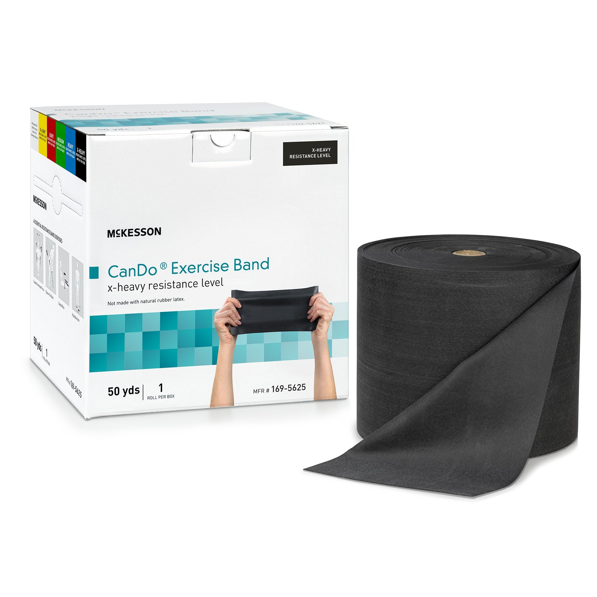 McKesson Brand - Exercise Resistance Band McKesson CanDo® Black 5 Inch X 50 Yard X-Heavy Resistance [1/EA]
