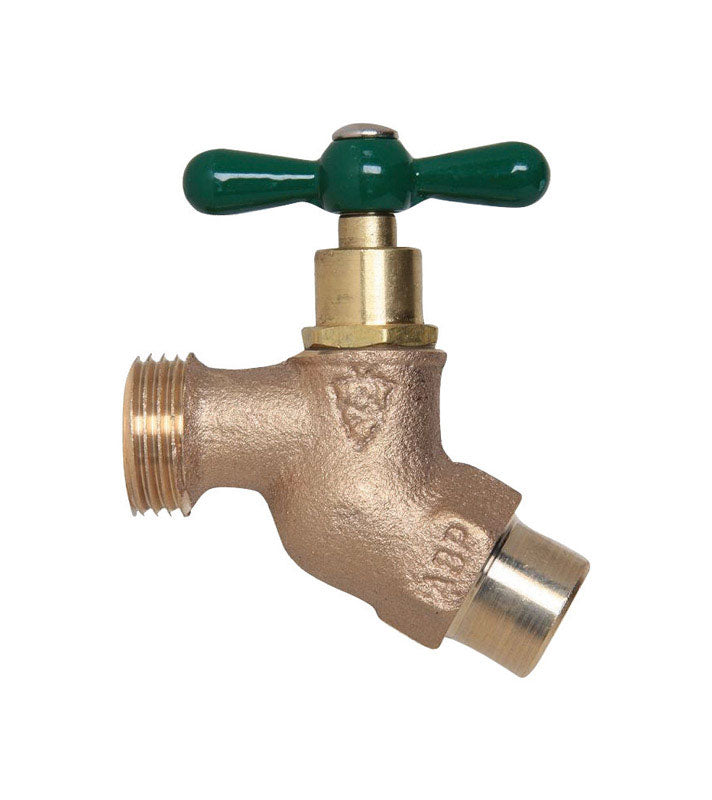 KEENEY MANUFACTURING - Arrowhead Brass 1/2 in. Copper Sweat X 3/4 in. MHT Brass No-Kink Hose Bibb