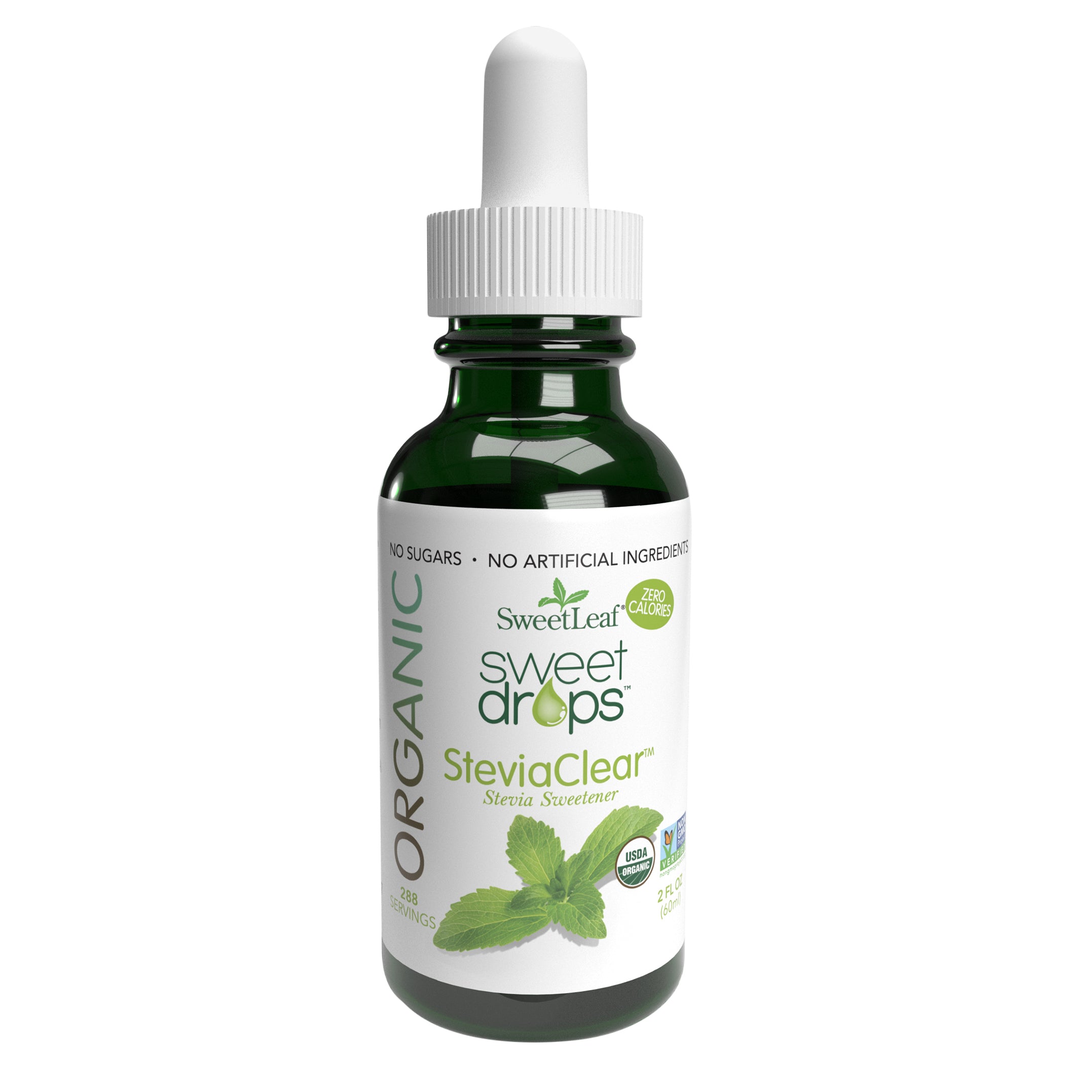 SweetLeaf Sweet Drops SteviaClear Organic Stevia Sweetener 2 fl oz - Case of 3