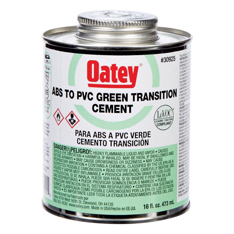 KEENEY MANUFACTURING - Oatey Green Transition Cement For ABS/PVC 16 oz [30925]