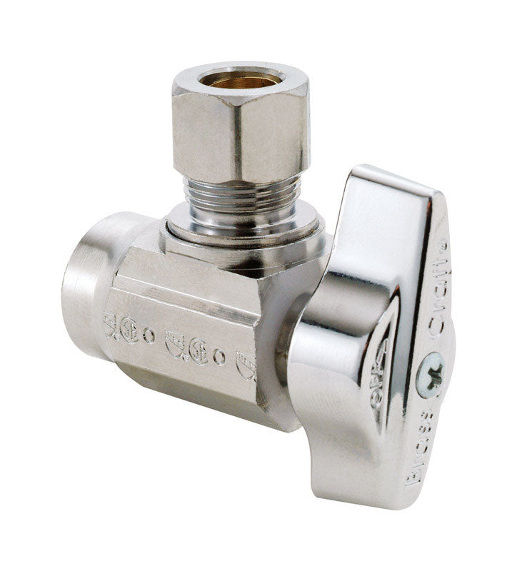 KEENEY MANUFACTURING - BrassCraft 1/2 in. CTS outlets X 3/8 in. CTS Brass Shut-Off Valve