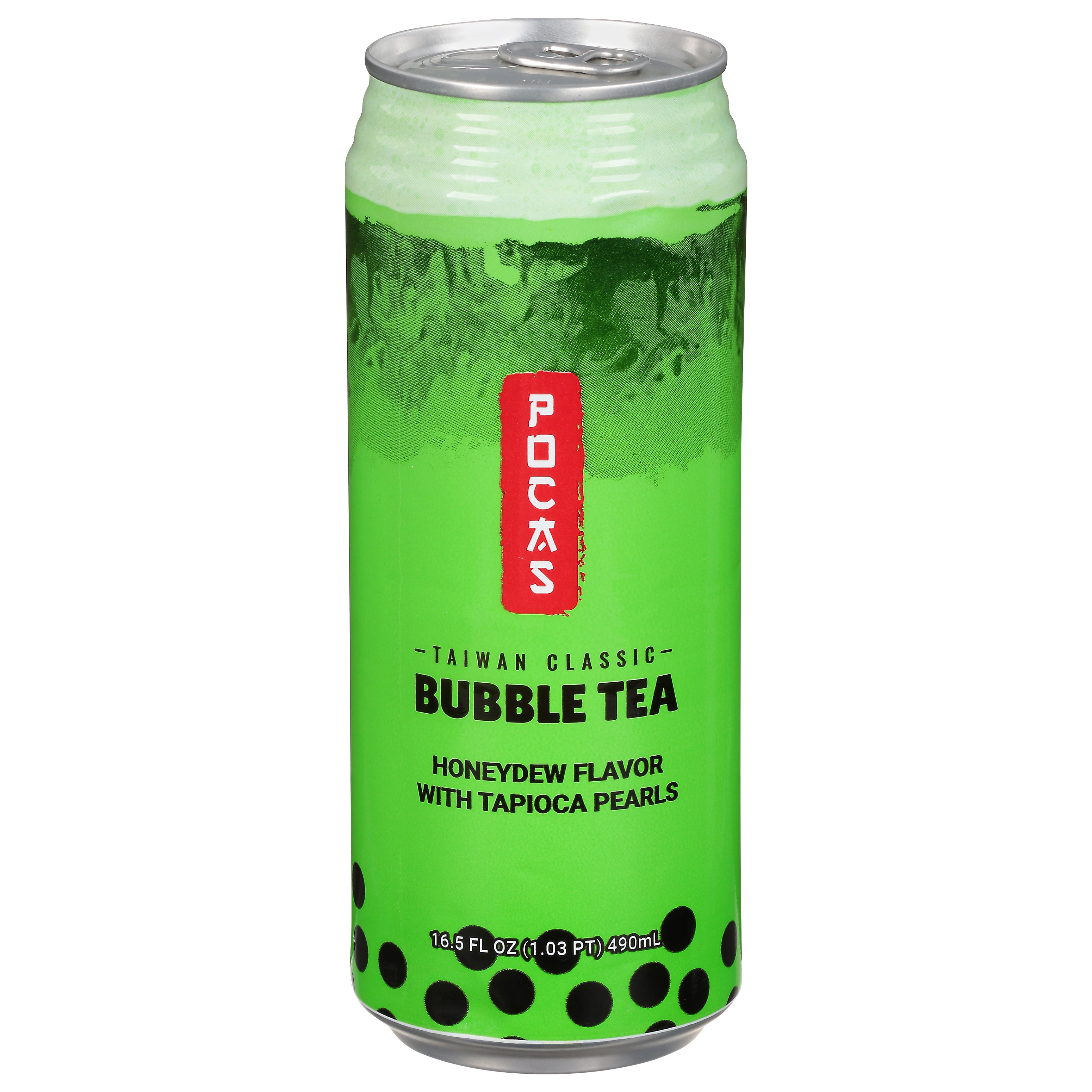 Pocas Taiwan Classic Honeydew Flavor Bubble Tea 16.5 fl oz - Case of 24