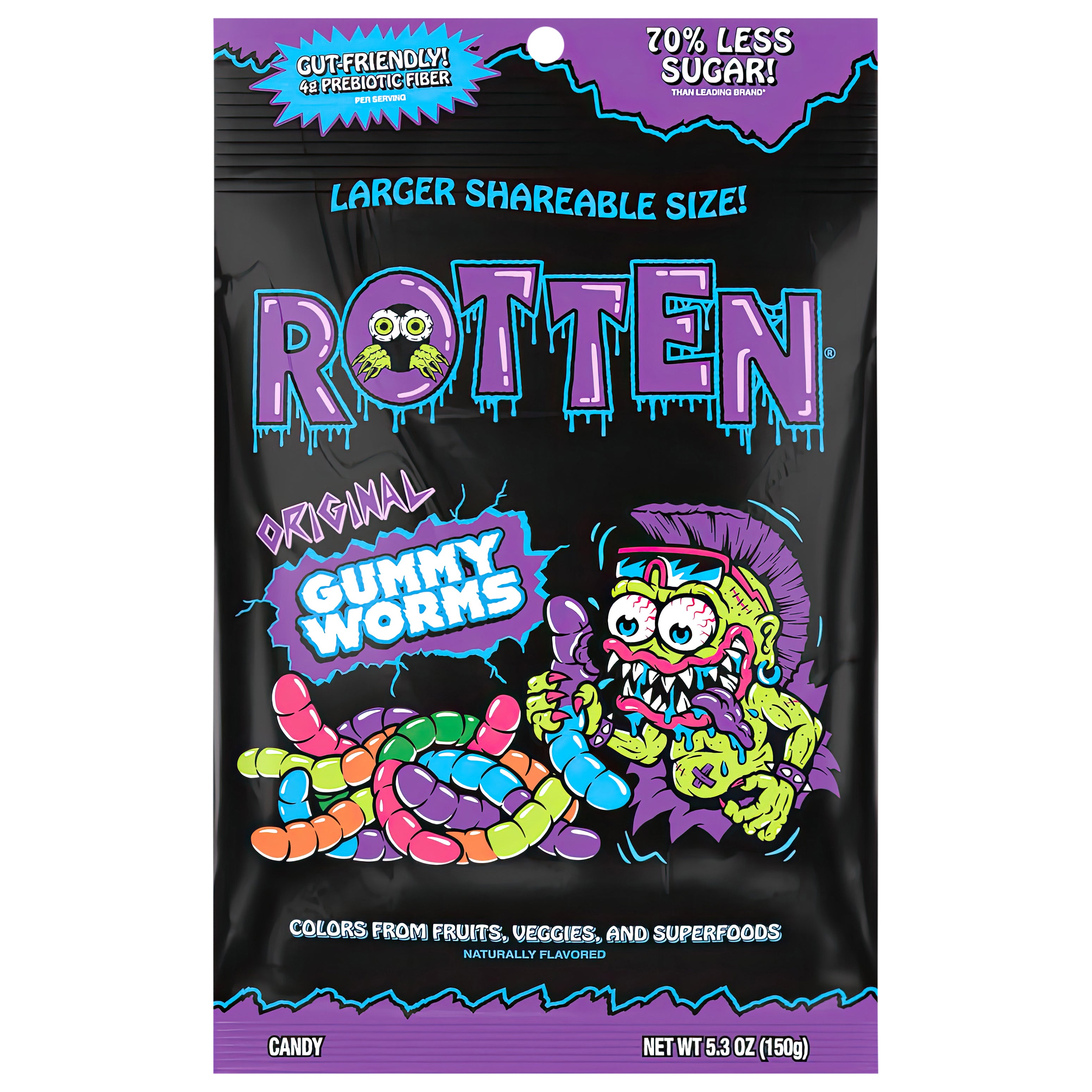 Rotten Gummy Worms, Original 5.3 oz - Case of 6