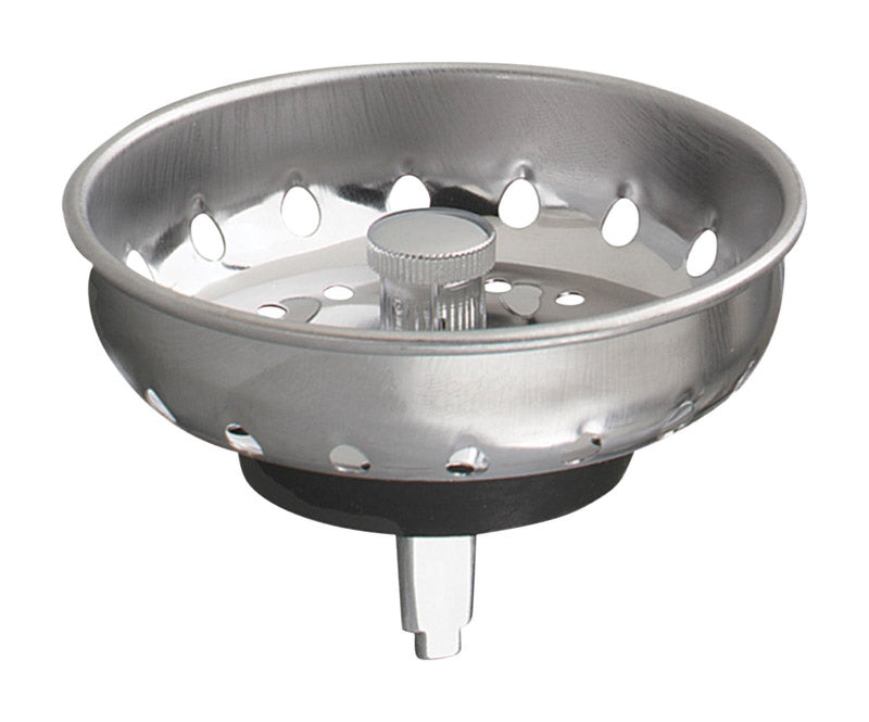 PLUMB PAK - Plumb Pak 3-1/2 in. D Stainless Steel Replacement Strainer Basket Black/Silver