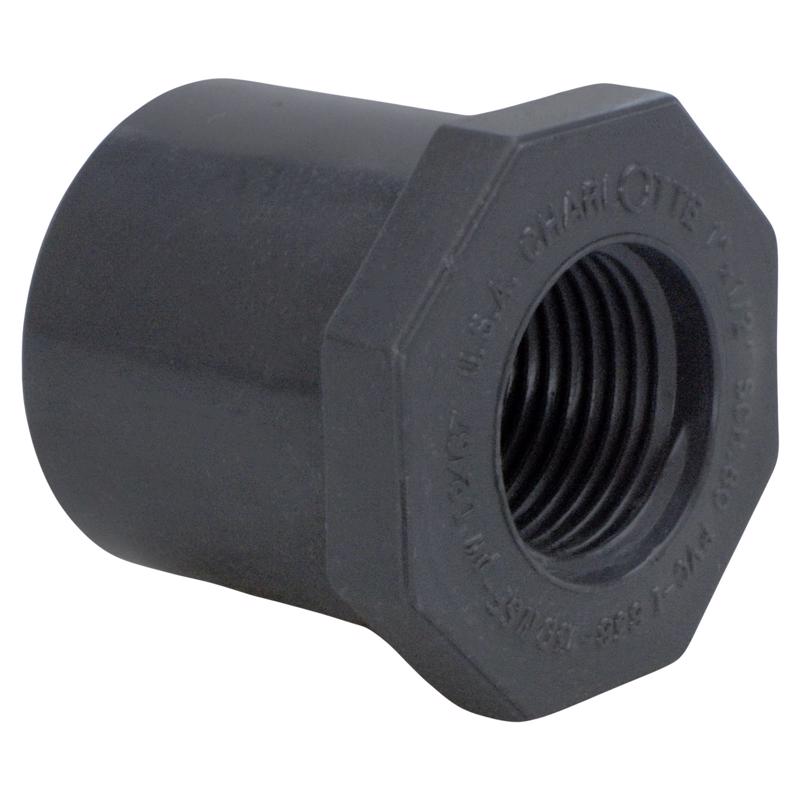 KEENEY MANUFACTURING - Charlotte Pipe Schedule 80 1 in. Spigot X 1/2 in. D FPT PVC Reducing Bushing 1 pk
