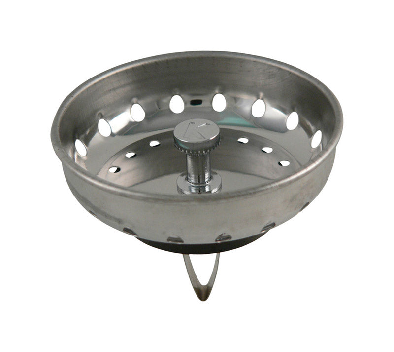 PLUMB PAK - Plumb Pak 3-1/2 in. D Brushed Silver Stainless Steel Strainer Basket