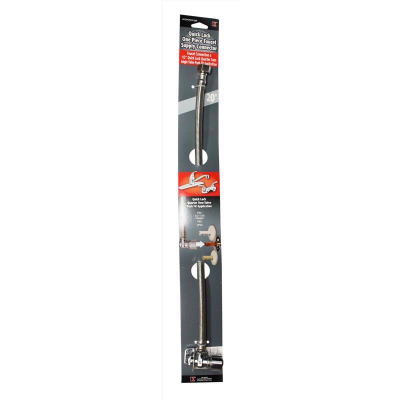 KEENEY - Keeney 1/2 in. Push Fit IP 20 in. Stainless Steel Faucet Supply Line