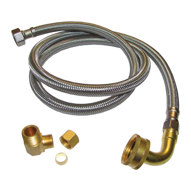 PLUMB PAK - Plumb Pak 3/8 in. Compression in. X 3/8 in. D MIP 72 ft. Stainless Steel Dishwasher Supply Line