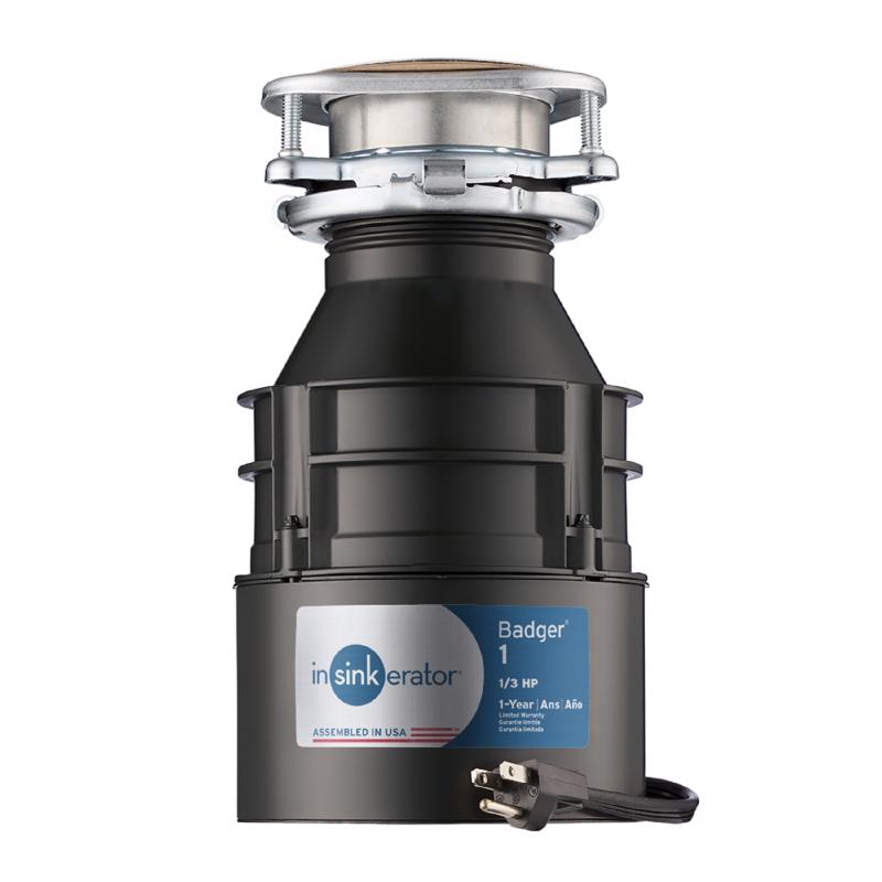 INSINKERATOR - InSinkErator Badger 1 CORD 1/3 HP Continuous Feed Garbage Disposal with Power Cord