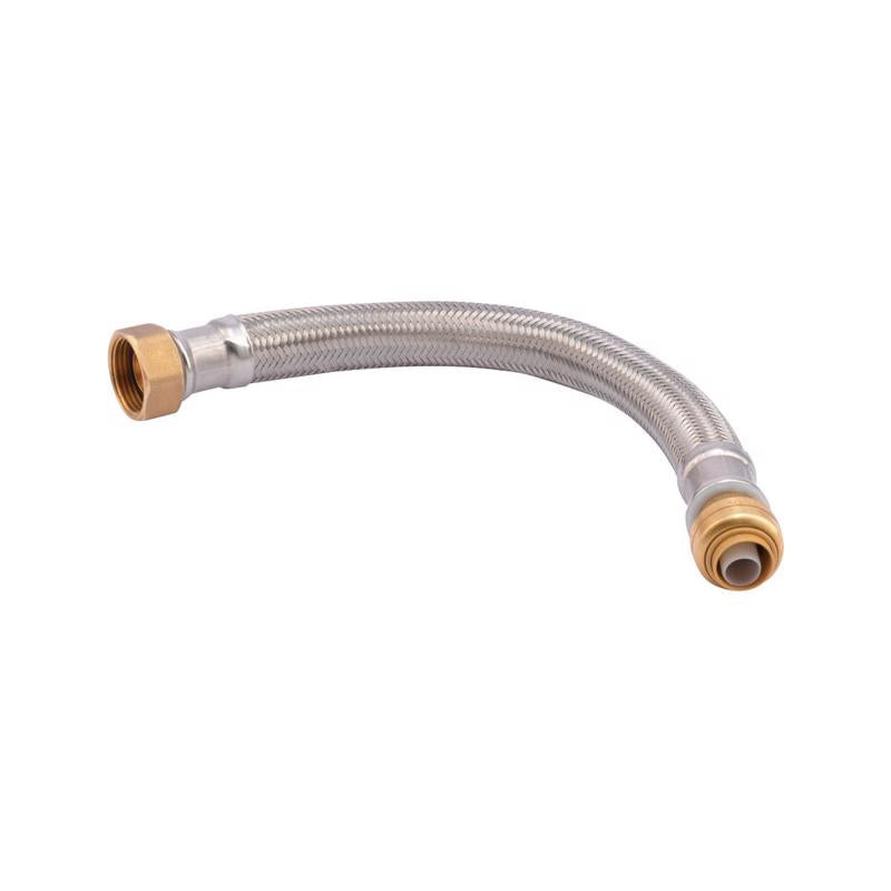 SHARKBITE - SharkBite 1/2 in. Push Fit X 3/4 in. D FIP 12 in. Stainless Steel Water Heater Supply Connector