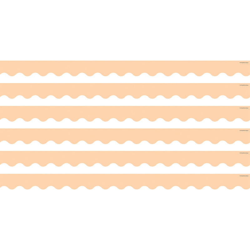 TEACHER CREATED RESOURCES - Peach Scalloped Border Trim, 35 Feet Per Pack, 6 Packs