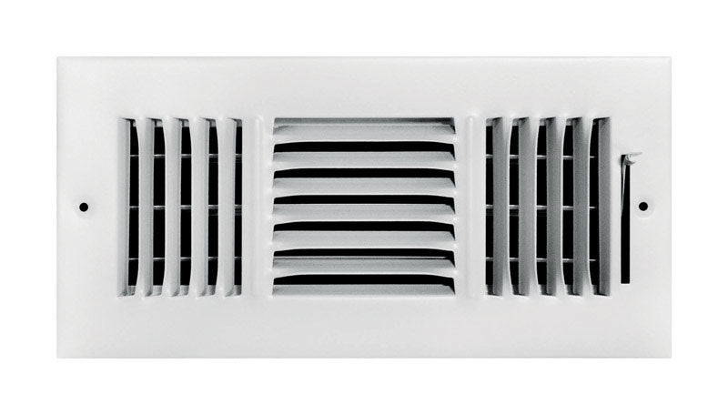 TRUE AIRE - Tru Aire 4 in. H X 12 in. W 3-Way Powder Coat White Steel Wall/Ceiling Register
