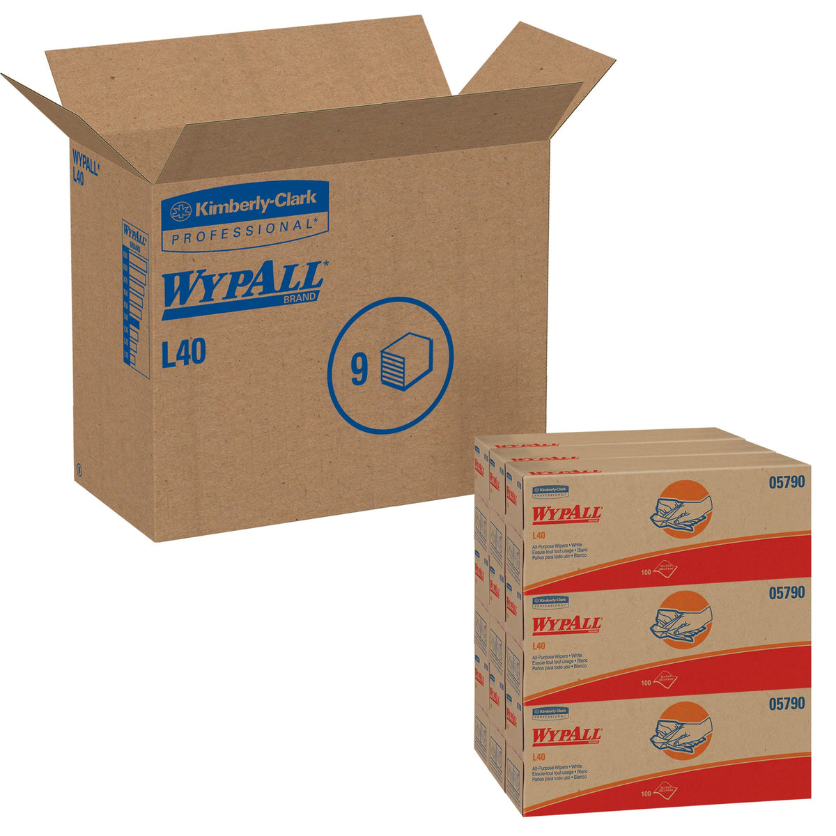 Kimberly Clark - Task Wipe WypAll® L40 100 Count POP-UP Box 9-4/5 X 16-2/5 Inch NonSterile Disposable [100/BX]