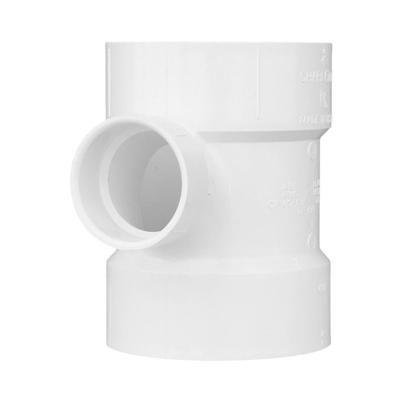 CHARLOTTE PIPE - Charlotte Pipe Schedule 40 4 in. Hub X 4 in. D Hub PVC Sanitary Tee 1 pk [PVC004011800]