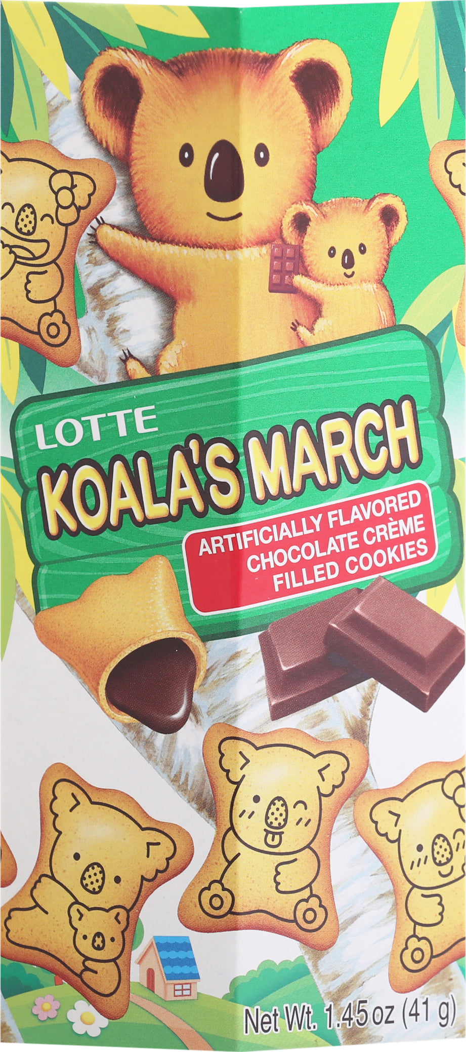 Lotte Koala's March Chocolate Creme Filled Cookies 1.45 oz Box - Case of 6