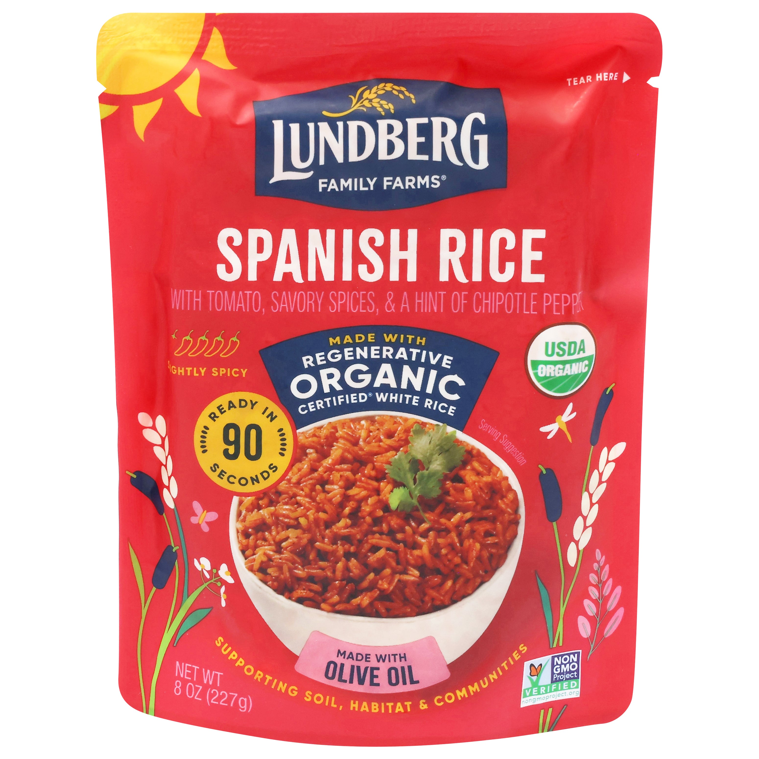 Lundberg Family Farms Organic Lightly Spicy Spanish Rice with Olive Oil 8 oz - Case of 6