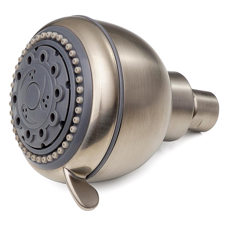 WHEDON - Whedon Champagne Massage Brushed Nickel Plastic 5 settings Showerhead 2-1/2 gpm