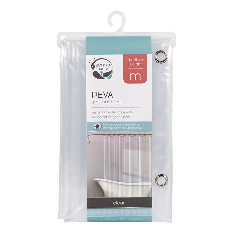 ZENNA HOME - Zenna Home 72 in. H X 70 in. W Clear Solid Shower Curtain Liner PEVA [LPRMKKL]