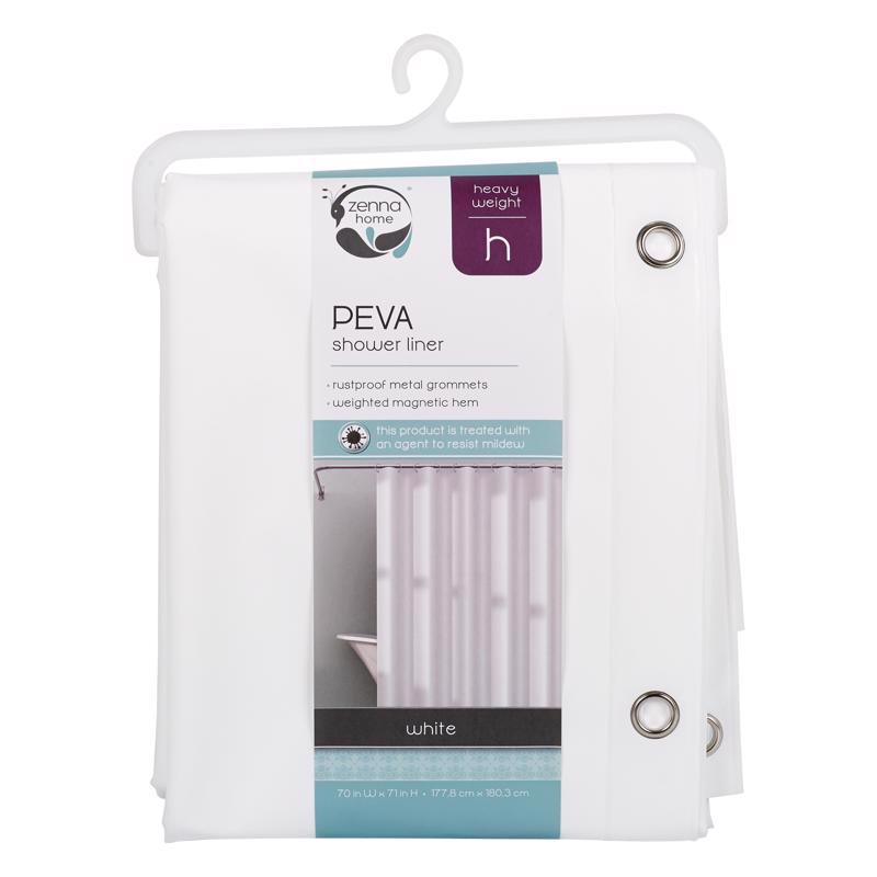 ZENNA HOME - Zenna Home 72 in. H X 70 in. W White Solid Shower Curtain Liner PEVA [LPRHWWL]