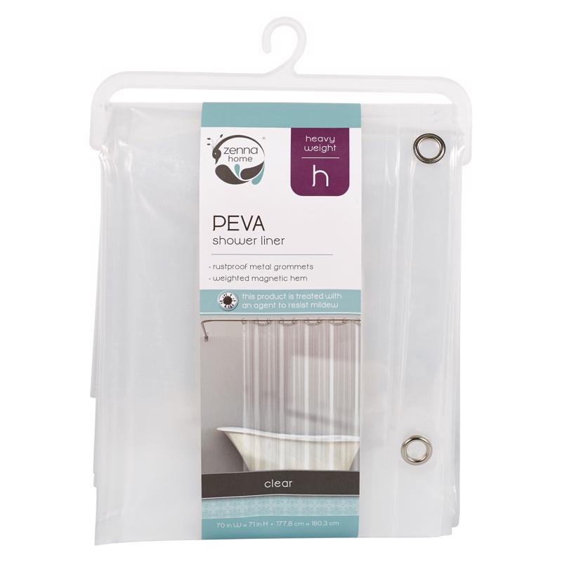 ZENNA HOME - Zenna Home 72 in. H X 70 in. W Clear Solid Shower Curtain Liner PEVA [LPRHKKL]