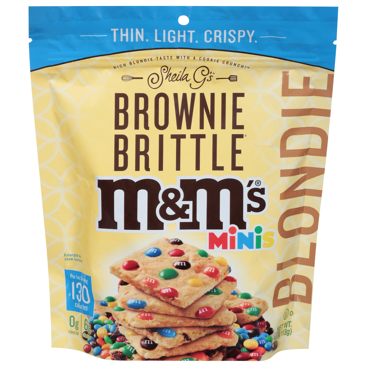 Sheila G's Blondie M&M's Minis Brownie Brittle 4 oz - Case of 6