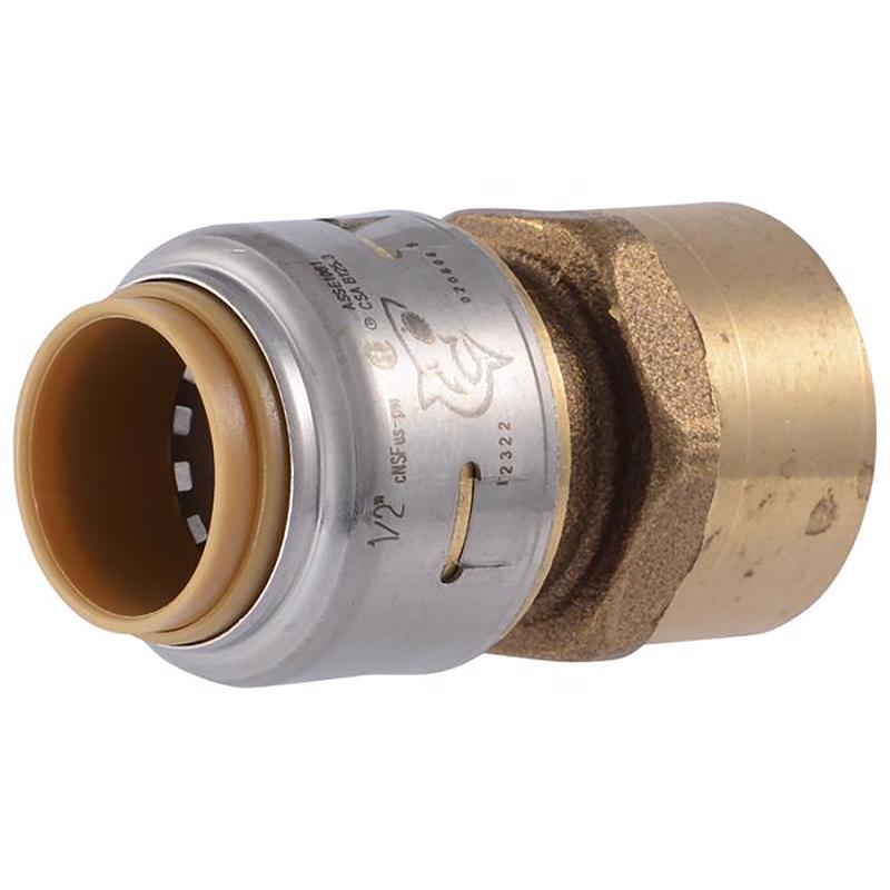 SHARKBITE - SharkBite Push to Connect 1/2 in. FPT X 1/2 in. D FPT Brass Adapter