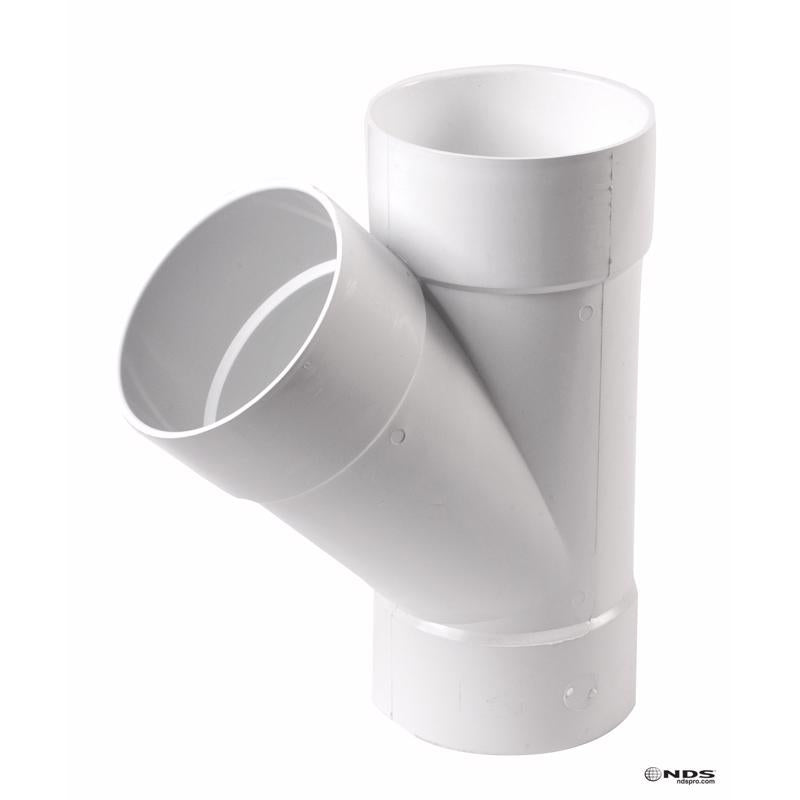 PLASTIC TRENDS - NDS Schedule 35 6 in. Hub each X 6 in. D Hub PVC Wye 1 pk