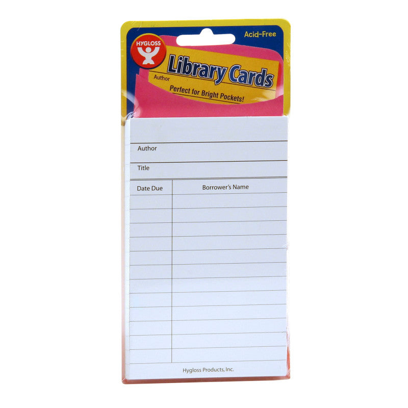 HYGLOSS - Library Cards, White, Pack of 500