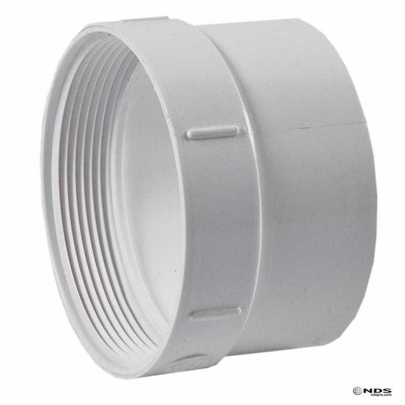 PLASTIC TRENDS - NDS Schedule 35 4 in. Spigot each X 4 in. D FPT PVC Pipe Adapter 1 pk