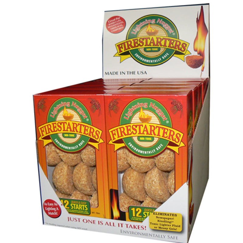 LIGHTNING NUGGET - Lightning Nugget Natural Pine Fire Starter 15 min 12 pk - Case of 20