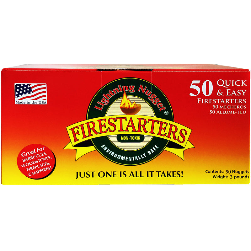 LIGHTNING NUGGET - Lightning Nugget Natural Pine Fire Starter 15 min 50 pk