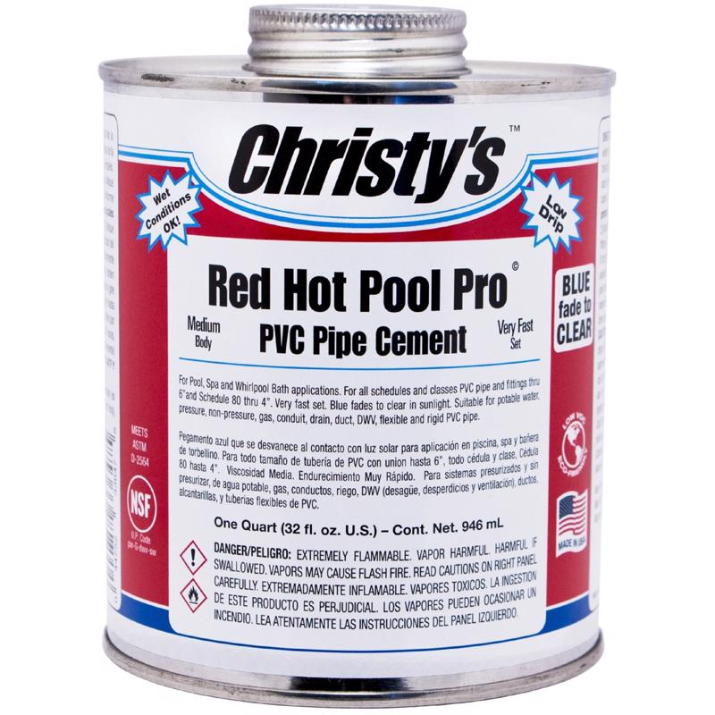 T CHRISTY - Christy's Red Hot Pool Pro Clear Adhesive and Sealant For PVC 8 oz