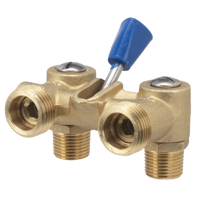 HOMEWERKS - Homewerks 1/2 in. MPT X 3/4 in. MHT Brass Dual Washing Machine Shut-Off Valve