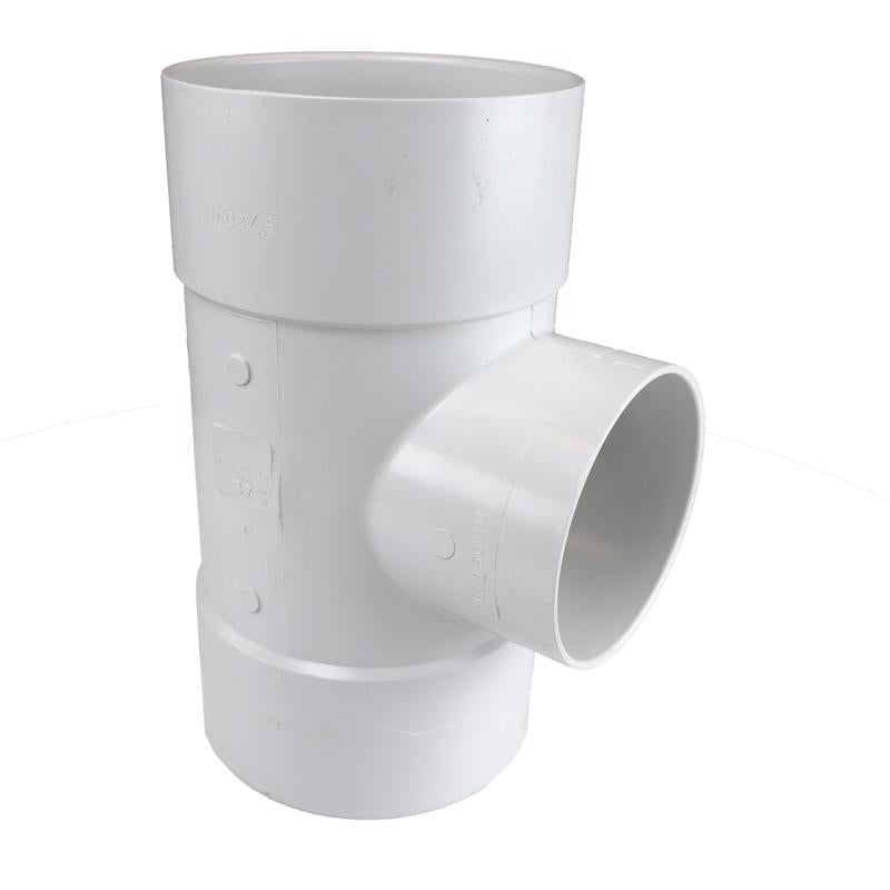 PLASTIC TRENDS - NDS Schedule 35 6 in. Hub each X 6 in. D Hub PVC Straight Tee 1 pk [64P01]